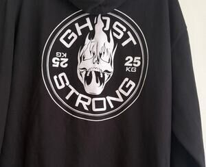 Ghost Strong Powerlifting Skull Graphic Hoodie Black 2XL